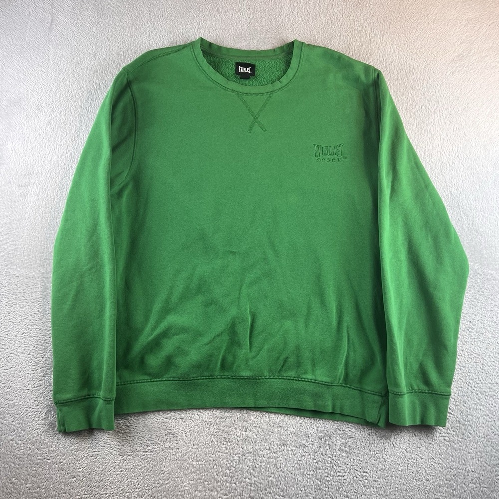 Everlast Sport Embroidered Long Sleeve Crewneck Sweatshirt Mens XL Green